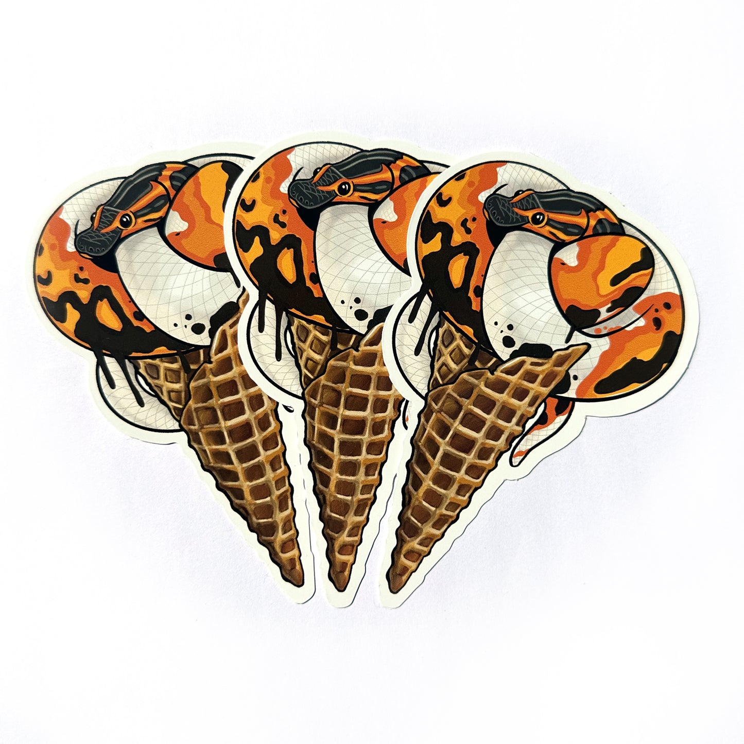 Ball Python Ice Cream Cone Sticker